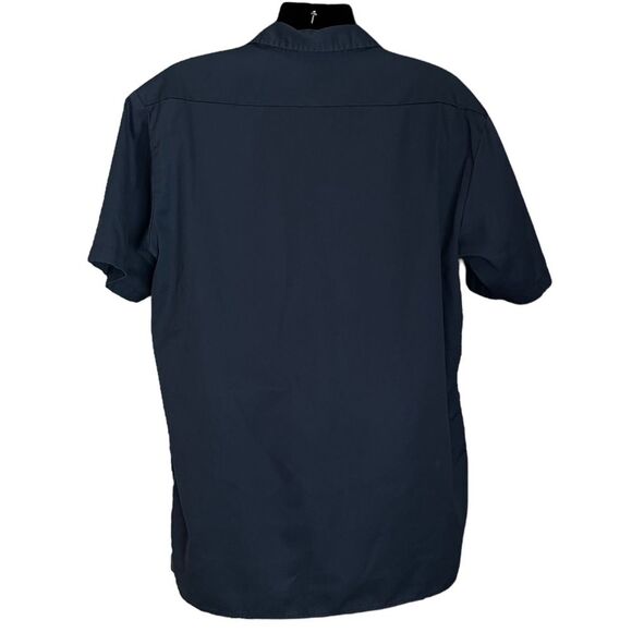 Dickies Navy Short Sleeve Button Down Work Shirt Straight Hem, size X-Large - Picture 3 of 7
